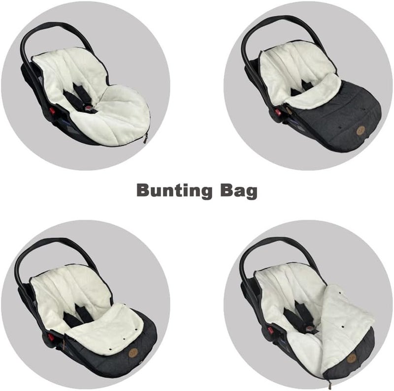 CozyMe Car Seat Cover+Carseat Bunting Bag Intergrated into 1,Waterproof Anti-Cold Winter Bassinet Stroller Car seat Sleeping Bag for Infant,0-12M - Image 3